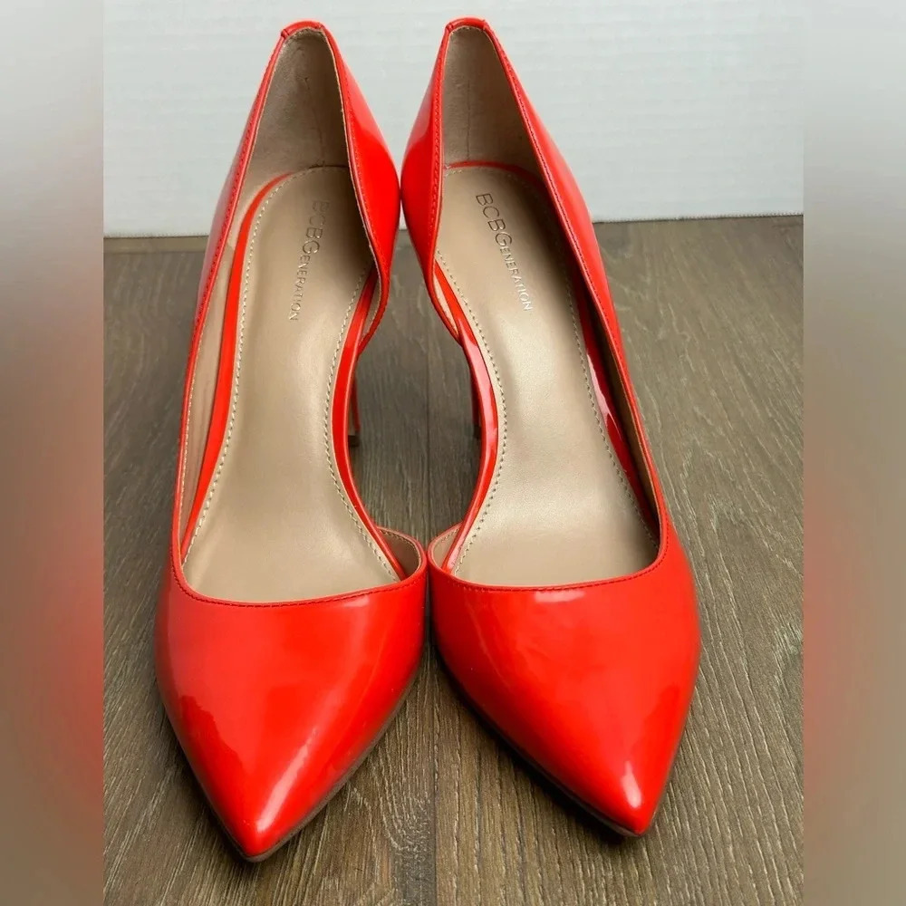 BCBGeneration Womens | Red Heels | Tomato | Lenny | Pointed Toe | NEW